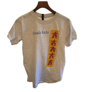 Jessie Oonark Ltd‎ Canada Rocks Inukshuk Graphic T-Shirt Heather Grey Nunavut S